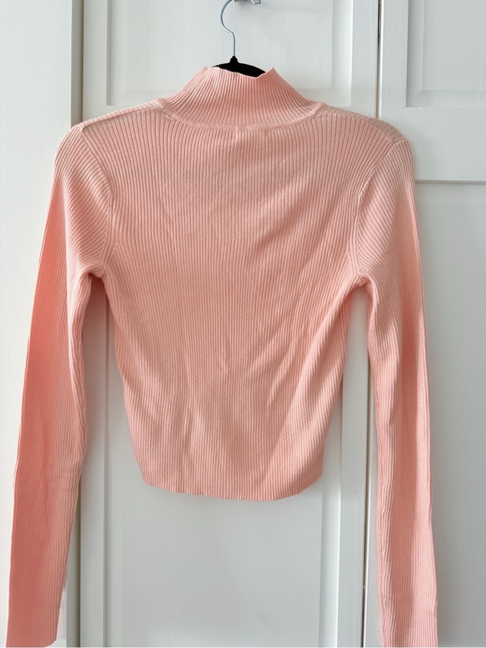 Ardene Pastel Pink Ribbed Mock Neck Crop Sweater S - Picture 8 of 9